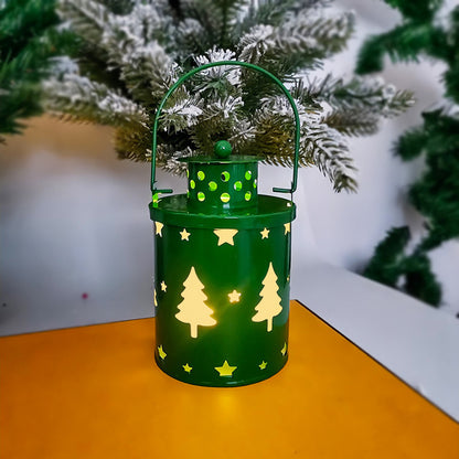 Lanterne de noel en fer forgé vert